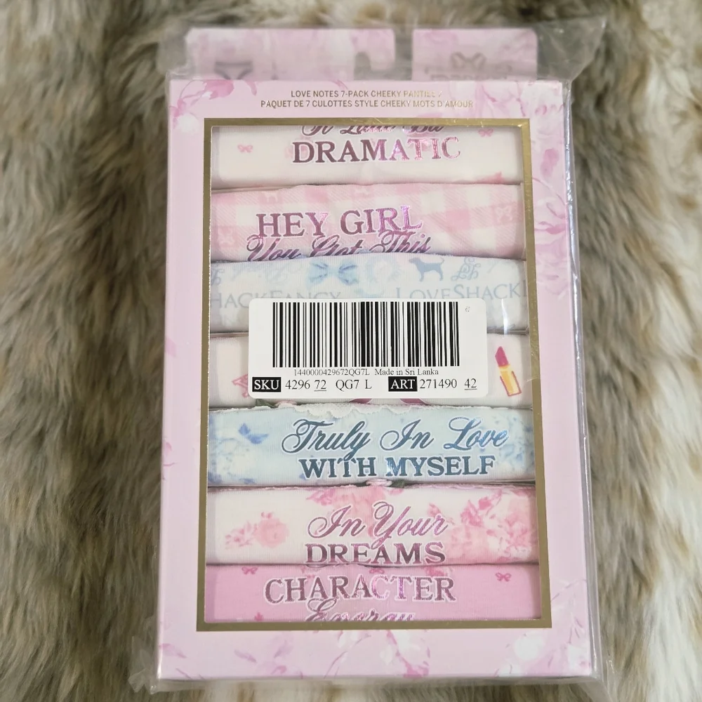 PINK Love Shack Fancy Love Notes Panty Pack Size Large New - Picture 5 of 5